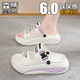 SENMA Slippers for women in summer new style, thick sole, heightened and slim-slide, flip-flops, high-value, versatile casual beach sandals, white powder 37-38