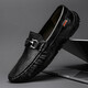 Spider King Frühling Herrenschuhe, Beanie-Schuhe, echte Ledermänner 2025 Neugeschäft weiche Haut weiche Sohle Black Hollow-9901 38