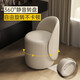 TRUHEIM German makeup stool light luxury home chair girls bedroom dressing table stool cloakroom rotating round stool high back model off-white (thick cat claw leather)