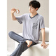 Yalu Modal Men's Pyjamas Summer 2025 Nouveaux vêtements de maison en soie à manches courtes de grande taille pour usure d'extérieur 6623 xl