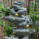 Tiantongtai Floor Wurping Fließender Wasserfischteich Zirkulation Wasserfall Wasserfall Fengshui Rad Ornamente im Freien im Außen Hof Wohnzimmer Fortune -Dekoration Landschaft 5052 Fischteich + 5010 erhöhte Berge