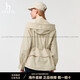 
HAZZYS Removable Cap Jacket Women's Spring and Summer 2025 New Solid Color Casual Commuter Jacket Light Beige XS 155/80A 36