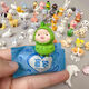 He Jiangong mini animal mini blind bag simulation small toy cartoon rabbit kitten children's resin desktop small ornaments animal blind bag (random 20 packs)