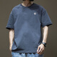With pure YISHION trendy American short-sleeved T-shirt for men in summer pure cotton round neck versatile casual 2025 new fashion brand loose Hong Kong style T-shirt white-1365 short-sleeved-pure cotton S [recommended 80-110Jin [Jin equals 0.5 kg]]