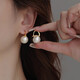 Qi Xiaomi S925 sterling silver pearl earrings female star same style earrings 2025 new light luxury high-end imitation pearl earrings S925 silver pearl earrings pair 12mm