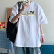 Pure A21 American short-sleeved T-shirt men's summer trendy loose and versatile casual half-sleeved T-shirt couple top [3888*slam dunk] White 4XL 180-205Jin [Jin equals 0.5 kg]
