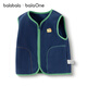 Balabala children's clothing children's vest 2025 autumn and winter new style plus velvet to keep warm and can be worn outside boys and girls baby vest polar fleece blue and green tone 00484 130