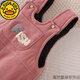 G.DUCKKIDS baby suspender cotton pants, a pair of winter baby open crotch suspenders, autumn and winter cotton and thickened outer pants for boys and girls, MING suspender cotton pants with pockets, FISH, Duoduoyu big red 73 cm