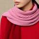 Ordos 1980 wool cashmere pull strip color-blocking fashion scarf for women knitted scarf 25 autumn and winter new products Deep chili red 80cmX40cm