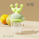Baby Bite Fruit and Vegetable Crown Bite Teether Baby Fruit Food Complementary Bite Bag Feeding Tableware Pink 1 Pack