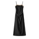 
banana cici 2025 summer new vacation style cotton linen straps detachable suspender dress C252LY674 Black M