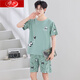Langsha Pyjamas kurzärmelige Shorts für den Sommer New Cotton Student Cartoon Teenager Herren große Größe kann außerhalb von Heimbekleidung abgenutzt werden.