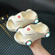 Jingmengyuan children's light-up slippers summer boys indoor children anti-slip baby little boy girl car light-up slippers white star model upgraded version 28 /29 size (inner length 17.e