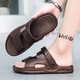 
Men's Sandals 2025 Summer New Style Outdoor Open-toe Round Slipper Outdoor Dual-purpose Lightweight Anti-Slip Beach Shoes Men K29 Black 40