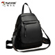 
Woodpecker's new genuine leather women's backpack for commuting simple large capacity trendy top layer cowhide backpack large bag black