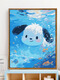 Sweet Miaomiao Summer Swimming Pool Sanrio Kulomi IY Digital Oil Painting Hand-painted Filled Colored Cartoon Acrylic Decorative Painting LL16787 Acrylic Painting + Professional Oil Canvas + Multiple Professional Paintings