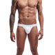 Tserekle men's double-butt underwear pure cotton thong solid color sexy comfortable buttocks breathable combed threaded cotton men's underwear trendy white M