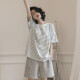 都市丽人2025年新款睡衣女夏季纯棉短袖两件套夏天条纹家居服 YZT9859 M 女款建议80100斤
