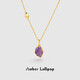 Amber Lollipop Wang Yuwen's same style crystal necklace women's light luxury niche pendant anniversary birthday gift for girlfriend and wife