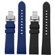 
GIOIO Guzun Watch Strap Original Silicone Waterproof Sweat-proof Pin Butterfly Cuff/6193 Accessories Leather Chain Black Blue 20 [Fluoroelastic] Green + Rose Gold Butterfly Cuff Strap Interface Width -21mm