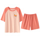 
Hengyuanxiang Women's Short Sleeve Pajama Set in Summer comes with a chest pad integrated large-size thin pure cotton summer home clothes can be worn outside GXT1047 M (recommended 75-95Jin [Jin equals 0.5 kg])