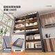 
Yuzhishu Kitchen Layered Storage Shelf Multi-function Floor-standing Cabinet Sliding Door Multi-layer Side Cabinet Household Pot and Bowl Storage Storage Cabinet Sliding Cabinet Door 5-layer Gray 12044丨Extra thick and bold push-pull saving floor height adjustable