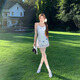 Dodinison Dating und Fischereistil sanftes weißes Schmetterling gedrucktes Kleid für Frauen Sommerdesign Kurzrock -Suspender Kleid gefälschte zwei Stücke weiße [geeignet für 95 Jin [Jin gleich 0,5 kg] unten]