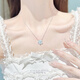 Twinkle Angel luminous four-leaf clover necklace female shell sweet girl bow clavicle chain Valentine's Day birthday gift for girlfriend ice blue four-leaf clover necklace