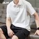 GLM short-sleeved T-shirt men's breathable summer lapel polo shirt quick-drying T-shirt ice silk casual sports top black L