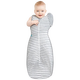 LOVE TO DREAM Anti-jump Sleeping Bag Newborn Infant All-Season Swaddle Sleeping Bag Detachable Sleeves Children's Surrender Anti-Kick Quilt Gray Stripe All-Season M Size 8-15Jin Jin equals 0.5kg (approximately 3-6 months)