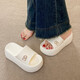 
Sandals for women in summer wear 2025 new thick-soled beach sandals Internet celebrity women casual lazy fashion flip flops black 37-38