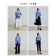 LILY2025 autumn new style classic pinstripe contrasting lapel loose casual relaxed blue shirt jacket for women 401 blue M