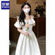 
Romon one-shoulder suspender dress for women's design niche summer 2025 new French gentle first love waist-hugging skirt 1098# S Recommended 80-90Jin [Jin equals 0.5 kg]