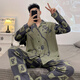 Mu Fengqing men's pajamas long-sleeved pants spring and autumn thin student cartoon teenager men's large-size home clothing set 9923 men M standard (high 165100 Jin [Jin equals 0.5 kg])