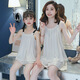 鹤屿女童夏季薄款可爱亲子套装 吊带#11304#蓝樱桃 170 8# 码90-105CM 30斤