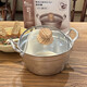 Burnison Japanese desktop small hot pot ramen pot soup pot double-eared snow pan export quality small hot pot silver induction cooker open flame 1 inch
