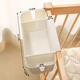 WCZ Japanese baby storage hanging basket bed hanging baby bedside bed fence diapers storage box diapers bag off-white (adjustable partition) 32.5*14.5*12cm