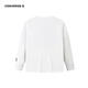 Converse children's long-sleeved T-shirt autumn new medium and large children's soft skin-friendly tops and bottoming shirts casual pure white 110/52 recommended height 98-104cm