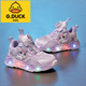 G.Duckkids Little Yellow Duck Girls Sportschuhe 2025 Neue Frühlings- und Sommer -Freizeit vielseitige leuchtende Sportpony Lily Mesh Schuhe B689 Pink Double Net 22 Innere Länge ungefähr 14 cm