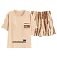 
Yalu summer women's short-sleeved cotton pajamas can be worn outside 100 pure cotton home clothes loose summer casual card Y9855 M