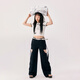 Chuu Hollow Wide-Beine-Freizeithose für Frauen 2025 Sommer Neues Produkt gefälschte zweiteilige Spleißhänge-Hänge-Taschen-Langhose Black 26
