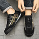 Summer breathable one-legged canvas shoes trendy and versatile casual board shoes for men and women German training shoes mesh cloth Forrest Gump shoes L533 black 40