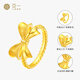 Yayi gold ring, fugitive princess ring, bow solid gold ring, gift for girlfriend, wife, birthday, Valentine's Day gift, circle number #19/approx. 1.4g