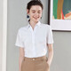 Business temperament v-neck professional shirt for women short-sleeved 2025 summer new white waist-slimming shirt work clothes 6213 Khmer shirt [white-v-neck] L (recommended [100Jin[Jin equals 0.5 kg]-110Jin[Jin equals 0.5 kg]])