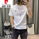 皮尔卡丹（pierre cardin）短袖t恤男2025夏季新款男士满身卡通印花修身半袖棉t汗衫上衣 829短袖黑色 M