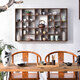 Él Jiangongbo estante antiguo de madera maciza pared china pared pared de madera sólida duobaoge taza de té tetera juego de té juego de almacenamiento de almacenamiento de pared especial 4839 gran tamaño tamaño gran tamaño