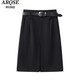 Viainos Qinenice Shiman Store Flagship Store 2025 Spring New Product A-Line Slim Slit Skirt para mujeres 3527 Black S