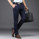 Meod Light Luxury International High-End Men's Crasual Brants без глазных, шелковые хлопковые повседневные брюки свободные брюки средних деловых брюк от папы 6223 Черно-синий и синий весна и осенний толстый стиль 29 два фута два