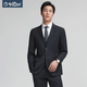 Goldlion suit men's machine washable wool new business formal wear groom's wedding suit suit jacket navy blue-95 31 trousers