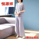 
Hengyuanxiang 2025 new middle-aged mother summer suit set fashionable short-sleeved ice silk T-shirt middle-aged and elderly women's knitted two-piece set 9923 navy blue M (recommended 85-105Jin [Jin equals 0.5 kg])